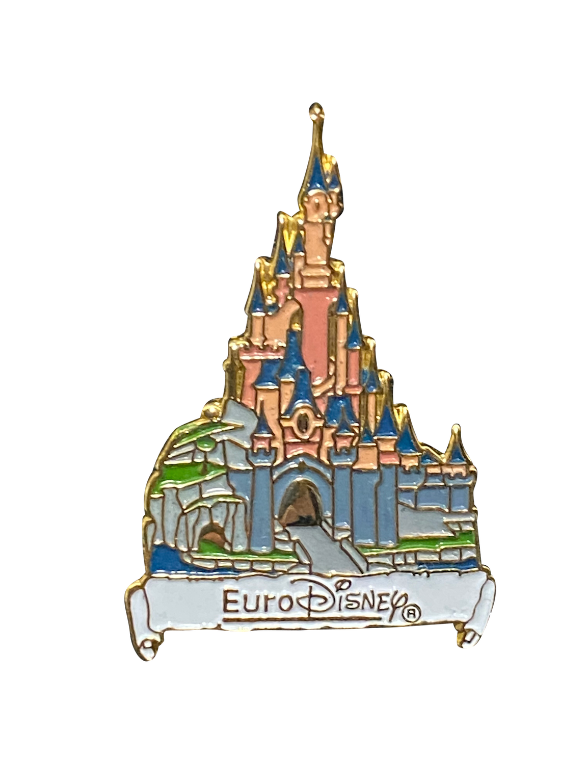 EURO DISNEY PINK CASTLE WHITE BANNER 28 2 001018