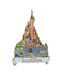 EURO DISNEY PINK CASTLE WHITE BANNER 28 2 001018