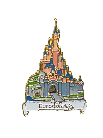 EURO DISNEY PINK CASTLE WHITE BANNER 28 2 001018