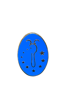 1739 BLUE OVAL ICON SPOON  001761