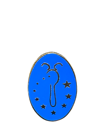 1739 BLUE OVAL ICON SPOON  001761